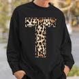 Cool LetterInitial Name Leopard Cheetah Print Sweatshirt Gifts for Him