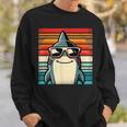 Cooler Retro Hai In Sonnenbrille 70Er 80Er 90Er Lustiger Hai Sweatshirt Geschenke für Ihn