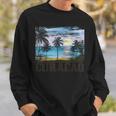 Curacao Vintage Palm Trees Surfer Caribbean Souvenir Gray Sweatshirt Geschenke für Ihn