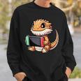 Cute Bearded Dragon Playing Video Games Gamer Sweatshirt Gifts for Him