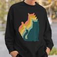 Cute Colorful Cat Costume 90S Style Vintage Kitten Retro Cat Sweatshirt Gifts for Him