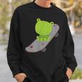 Cute Frog On Skateboard Kawaii Aesthetic Frog Sweatshirt Gifts for Him