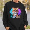 Cute Cat Lover Heart Shape Karma Sweatshirt Gifts for Him