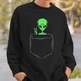 Cute Little Alien In Pocket Vintage Universe Ufo Idea Sweatshirt Gifts for Him