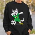 Dabbing Husky Brazil Football Fans Jersey Brazilian Soccer Sweatshirt Gifts for Him