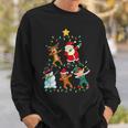 Dabbing Santa Elf Santa Reindeer Xmas Short Sleeve Black Sweatshirt Geschenke für Ihn