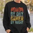 Dad By Day Gamer By Night Video Games Father's Day Retro Sweatshirt Gifts for Him