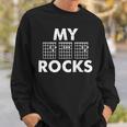 My Dad Rocks Fathers Day Guitar Player Musician Papa Men Sweatshirt Gifts for Him