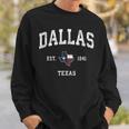 Dallas Texas Tx Vintage State Flag Sports Sweatshirt Gifts for Him