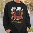 Damen Dein Papa Ist Cool Meiner Spielt Akkordeon Akkordeonspieler Mit-Ausschnitt Sweatshirt Geschenke für Ihn