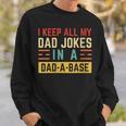 Damen Ich Behalte Alle Witze Meinesaters In Einem Papa Imintage-Stil Mit-Ausschnitt Sweatshirt Geschenke für Ihn