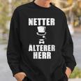 Damen Netter Älterer Herrater Papa Opa Geschenk Gentleman Mit-Ausschnitt Sweatshirt Geschenke für Ihn