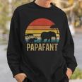 Damen Papafant Papa Elefant Retrointage Sunsetatertag Savanne Mit-Ausschnitt Sweatshirt Geschenke für Ihn