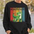 Damen Papasaurusatertag Bester Papa T-Rex Papa Mit-Ausschnitt Sweatshirt Geschenke für Ihn