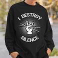 I Destroy Silence Vintage Music Bands Drum Sticks Drummer Sweatshirt Gifts for Him