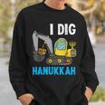 I Dig Hanukkah Excavator Construction Toddler Hanukkah Boys Sweatshirt Gifts for Him