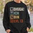 Digga Ich Bin 13 Jahre 13Th Birthday Boy Gamer Sweatshirt Geschenke für Ihn