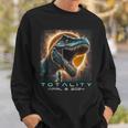 Dinosaur T-Rex Totality April 8 2024 Total Solar Eclipse Sweatshirt Gifts for Him
