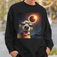 Dog Selfie Solar Eclipse Wearing Glasses Dog Lovers Sweatshirt Gifts for Him