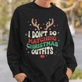 I Don't Do Matching Christmas Xmas Lights Couples Reindeer Sweatshirt Gifts for Him