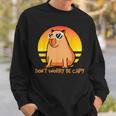 Don't Worry Be Capy Retro Sunset Capybara Cita Be Capy Camiseta Camisa de entrenamiento Regalos para él