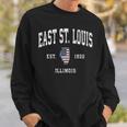 East St Louis Illinois Il Vintage American Flag Sweatshirt Gifts for Him