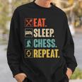 Eat Sleep Chess Repeat Retro Vintage Chess Sweatshirt Gifts for Him