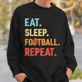 Eat Sleep Football Repeat Retro Football Player Coach Sweatshirt Gifts for Him