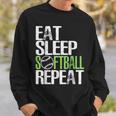 Eat Sleep Softball Repeat Cool Sports Sweatshirt Gifts for Him