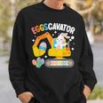 Eggscavator Easter Egg Hunt Construction Truck Toddler Boys Sweatshirt Gifts for Him