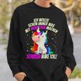 Einhorn & Spruch Was mit Menschen machen Schwarzes Sweatshirt Geschenke für Ihn