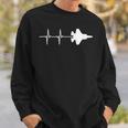 Ekg Heartbeat F-35 Lightning Jet Military Airplane Sweatshirt Gifts for Him