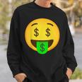 Emoticon Money Mouth Face With Dollar Sign Eyes Rich Sweatshirt Gifts for Him