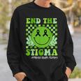 End The Stigma Mental Health Awareness Smile Face Green Sweatshirt Gifts for Him