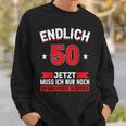 Endlich 50, Sweatshirt zum 50. Geburtstag, Schwarz, Humorvolles Motiv Geschenke für Ihn