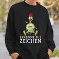 Erkenne Die Signserrückt Angratt Cockerel Sweatshirt Geschenke für Ihn