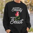 Every Beauty Needs A Beast Matching Couple Weightlifting Sweatshirt Gifts for Him