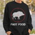 Fast Food Wildschweinjagd Lustige Tierwelt Jäger Papa Sweatshirt Geschenke für Ihn