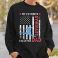 My Favorite Gymnast Calls Me Dad Usa Flag Father's Day Sweatshirt Gifts for Him