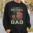 My Favorite Softball Player Calls Me Dad Vintage Fathers Day Sweatshirt Gifts for Him