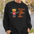 This Fella Loves Robots And Donuts Brain Food Merchandise Sweatshirt Gifts for Him
