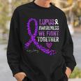 We Fight Together Lupus Awareness Purple Ribbon Sweatshirt Gifts for Him