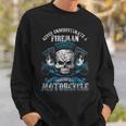 Fireman Biker Skull Never Underestimate Motorcycle Sweatshirt Gifts for Him