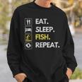 Fisher Eat Sleep Fish Repeat Fishing Fisherman Fish Sweatshirt Gifts for Him