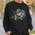 Fishing Reel Cool Grandpa Fathers Day Bass Dad Sweatshirt Gifts for Him