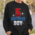 Five 5Yr Boys Spider Web Happy 5Th Birthday Boy 5 Years Old Sweatshirt Gifts for Him