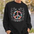 Floral Peace Sign Love 60S 70S Tie Die Hippie Costume Sweatshirt Gifts for Him