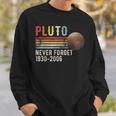 Never Forget Pluto Estilo Retro Divertido Espacio Divertido Ciencia Divertida Camisa de entrenamiento Regalos para él