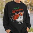 Fueled By Sriracha Awesome Sauce Robot Rooster Sweatshirt Gifts for Him