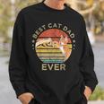 Best Cat Dad Ever Vintage Retro Daddy Father's Day Sweatshirt Gifts for Him